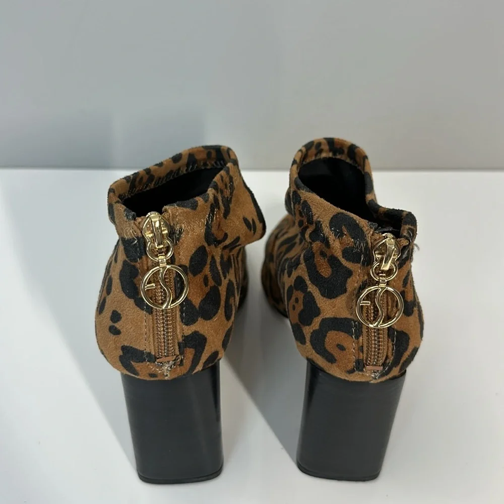 Franco‎ Sarto Kortney Booties Camel Leopard Size 7.5
